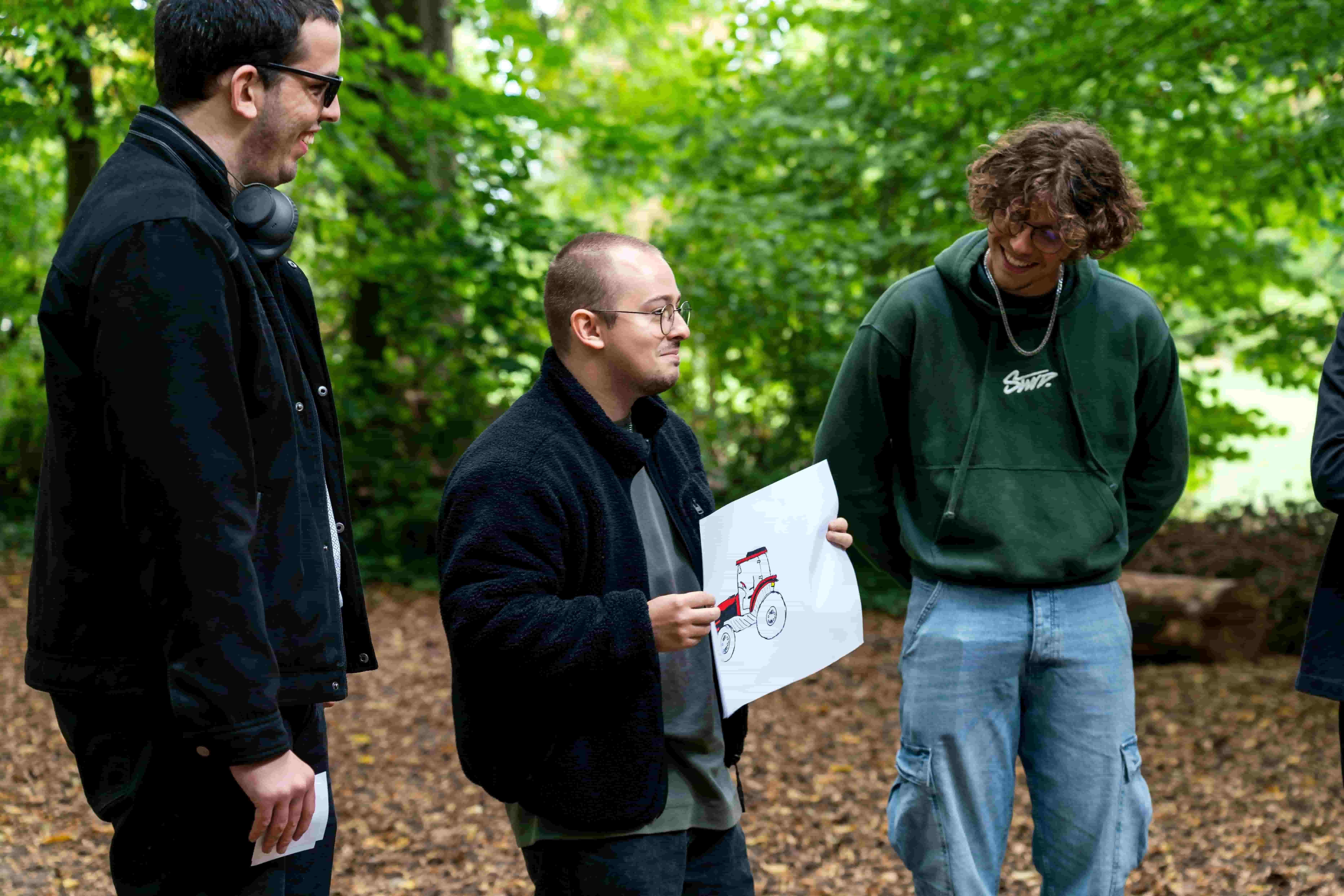 One of the groups presenting their vehicle prototype based on given objectives