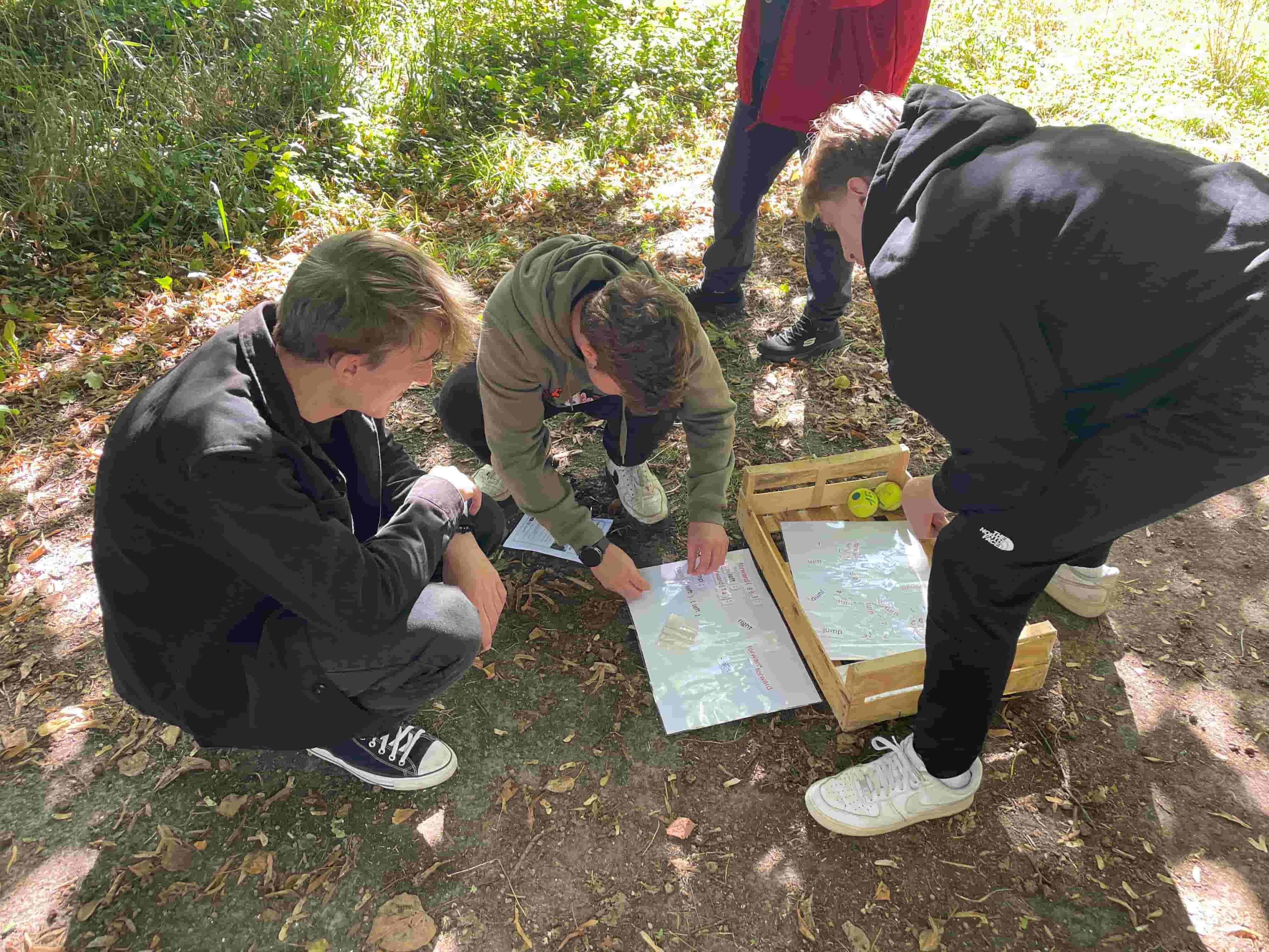 A group taking part in a team-building activity